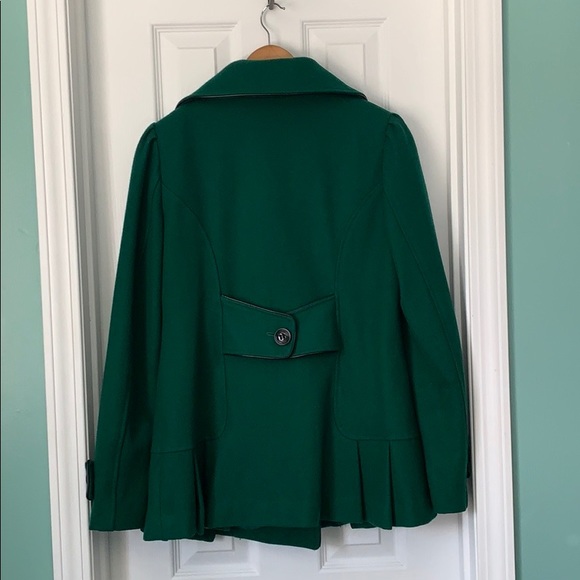Steve Madden Green Winter Pea Coat Jacket - Picture 2 of 3